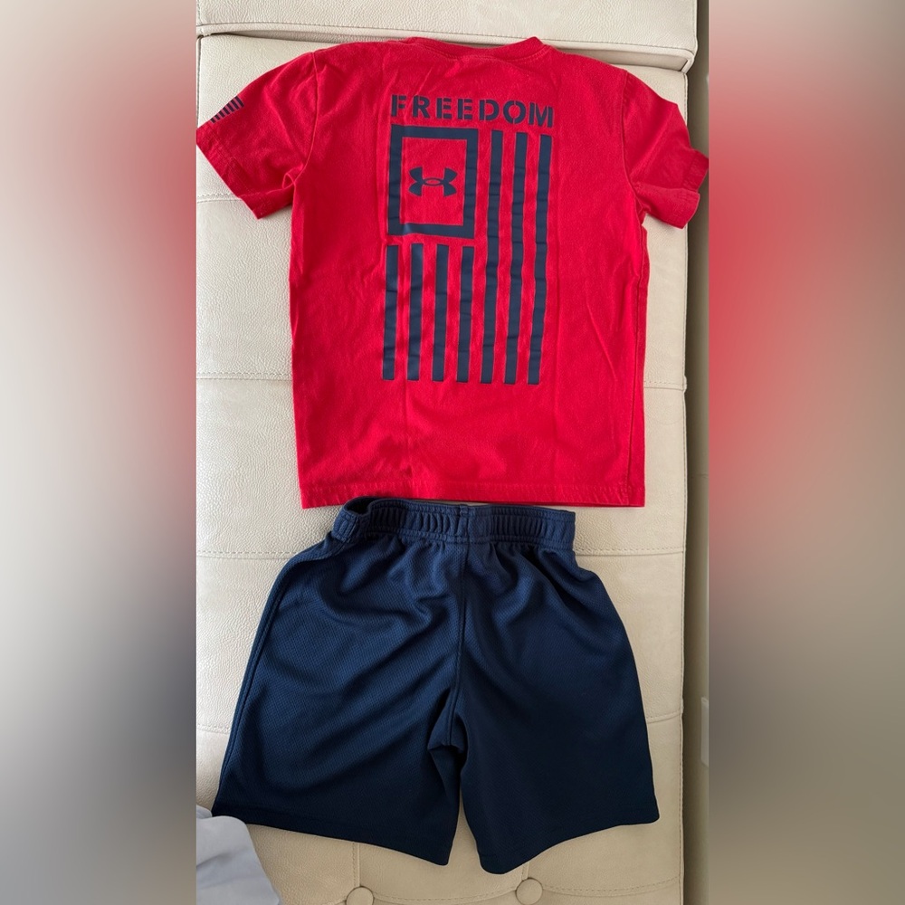 Under Armour Red and Navy Kids Matching Set